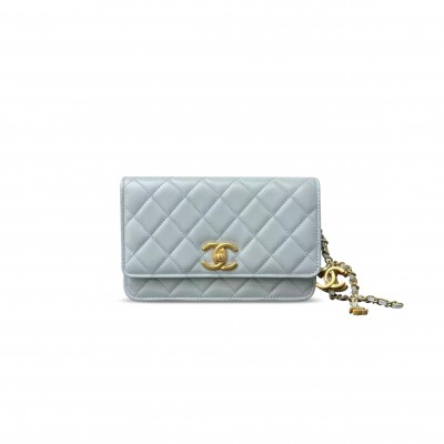 CHANEL MINI CLASSIC FLAP WALLET ON CHAIN WOC A96166 (18*11*4cm)
